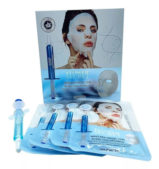 Máscara facial con ácido hialurónico